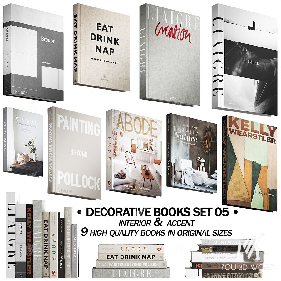 046_Decorative books set 05 neutral 02